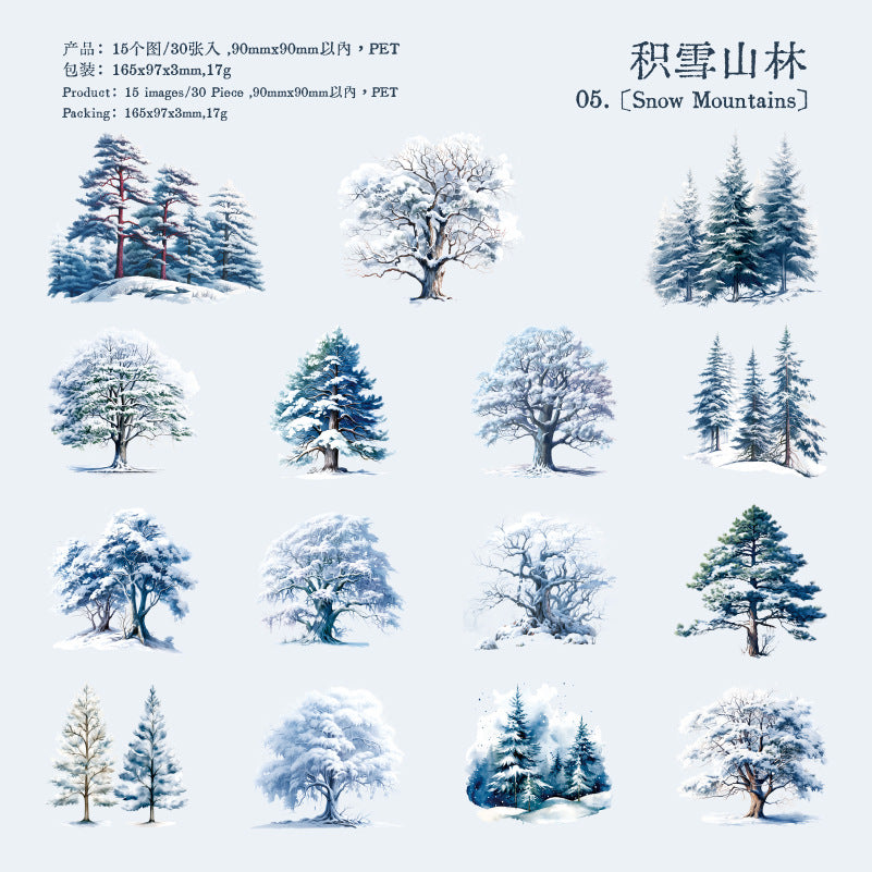 Journal PET sticker packs (Winter landscape)