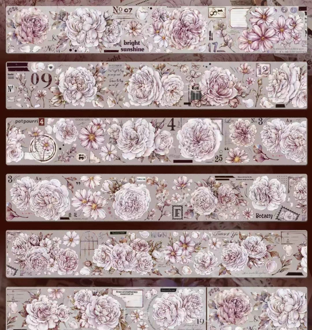 Flower PET/Washi tapes (whole rolls/sample loops)