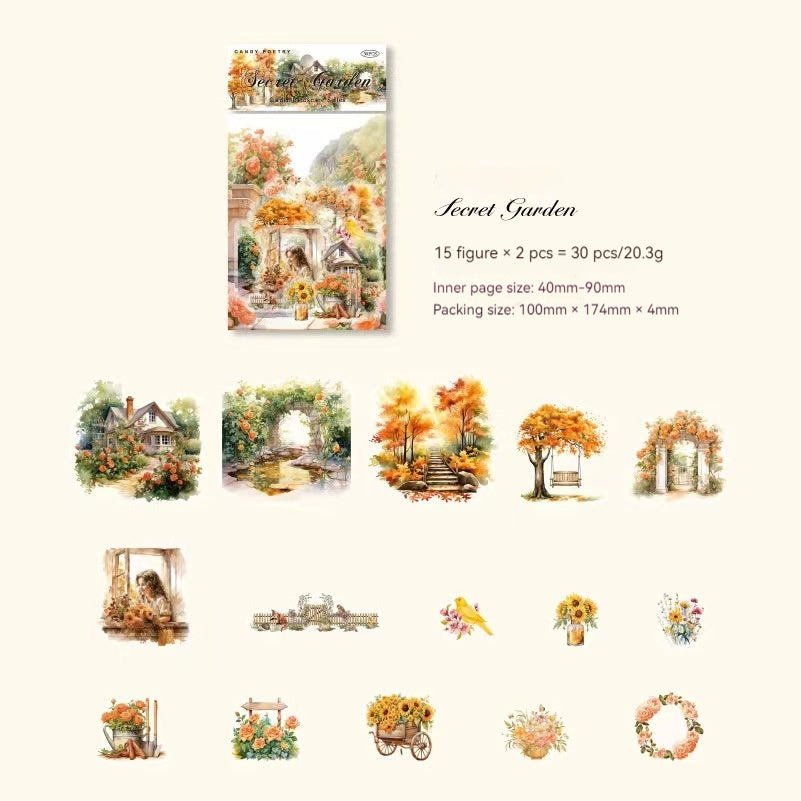 Journal Sticker Packs (garden view）