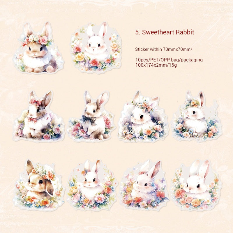 Journal Sticker Pack (PET Rabbit and Cats）