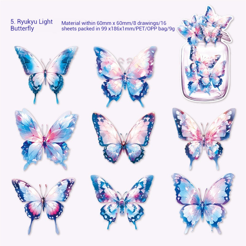 Journal Sticker Pack (PET Colorful butterflies）