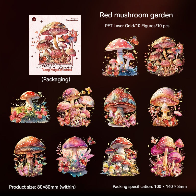 Journal PET stickers (mushroom theme)