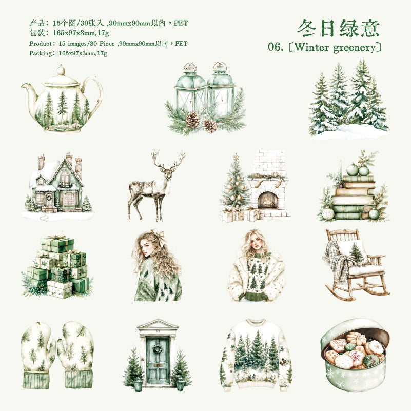 Journal PET sticker packs (Winter landscape)