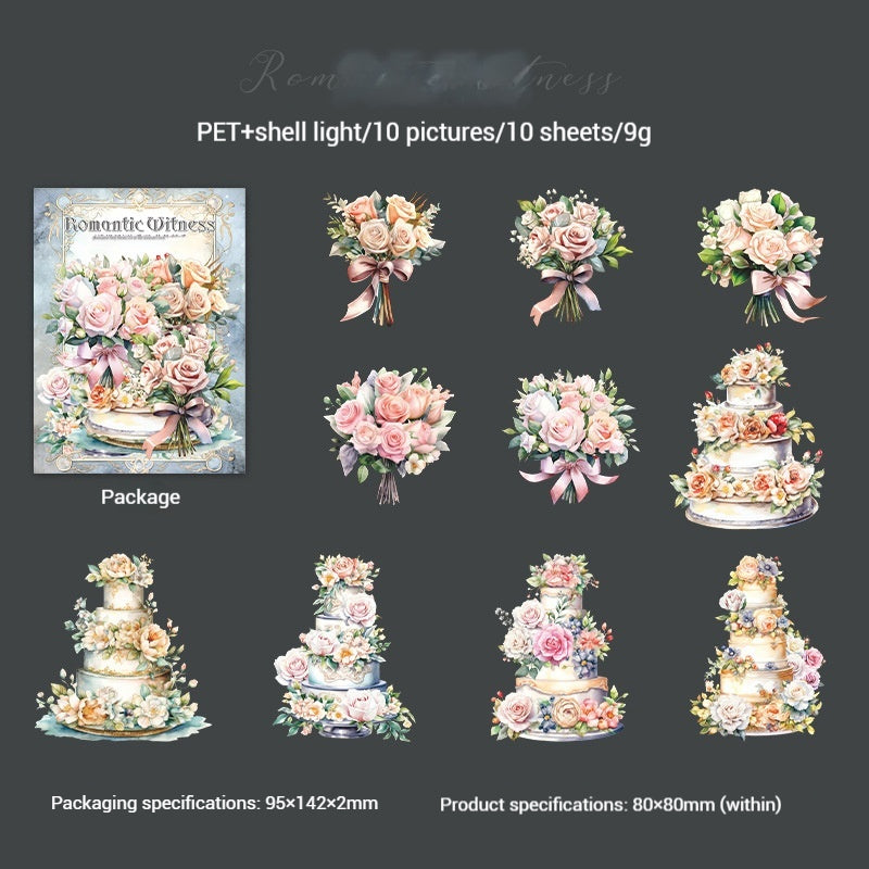 Journal Sticker Pack （Bouquet Cake Theme）