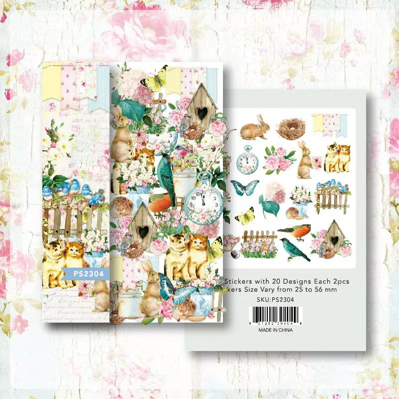 Vintage journal stickers 40pcs/pack