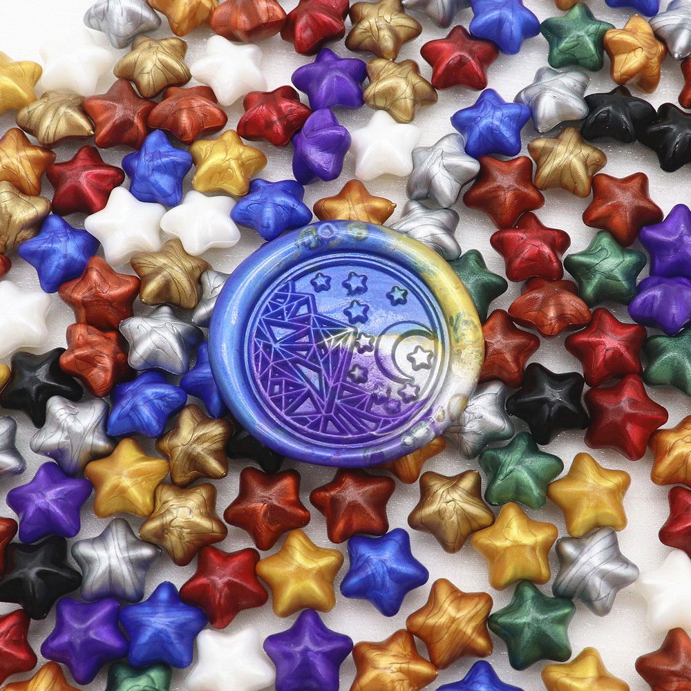 Star Shape Sealing Wax Grain Pearlescent Macarons Mixed Color