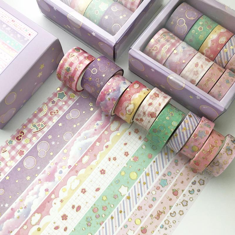 Gold Stamping Washi Tape （10 Pcs/Set ）