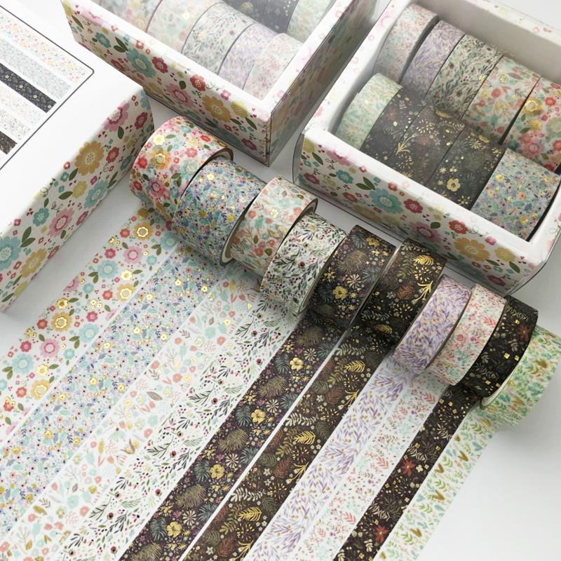 Gold Stamping Washi Tape （10 Pcs/Set ）