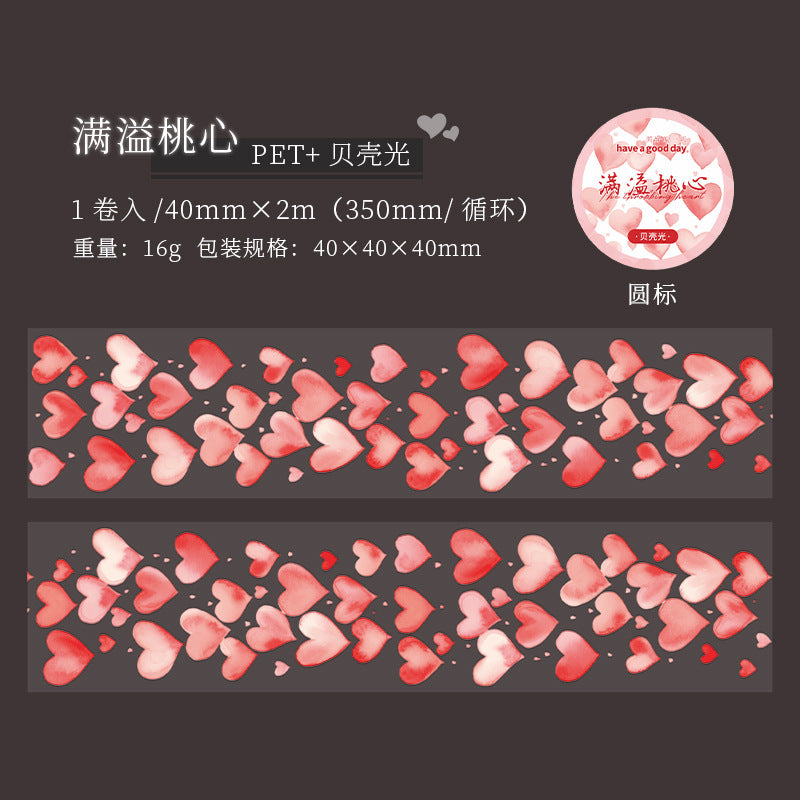 Journal Shell Light PET tape (Heart Theme）