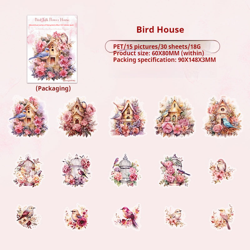 Journal PET Sticker Packs (bird and flower)