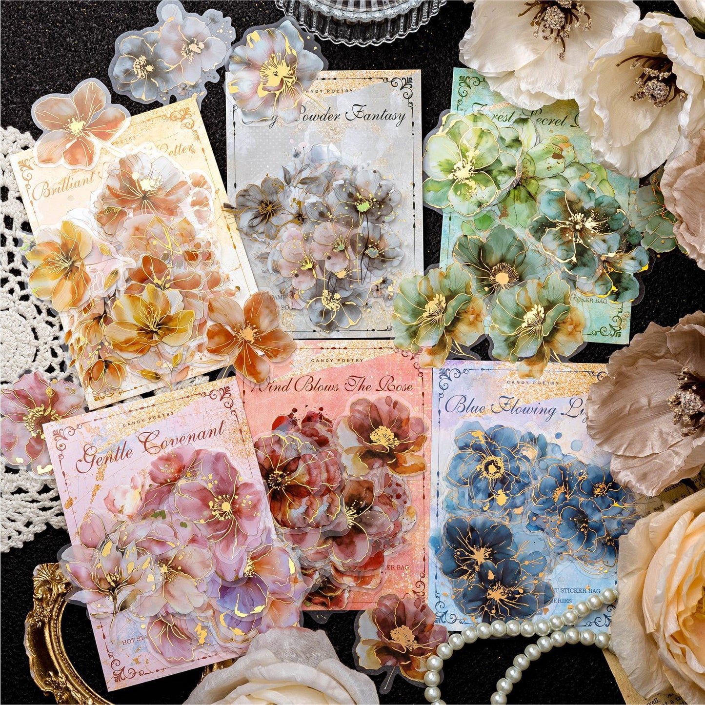 Journal sticker packs (Gilded Flowers)