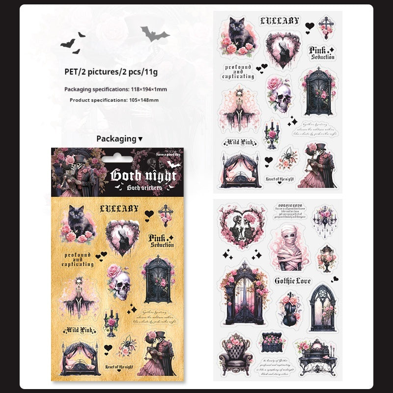 Journal sticker packs (Gothic Night）