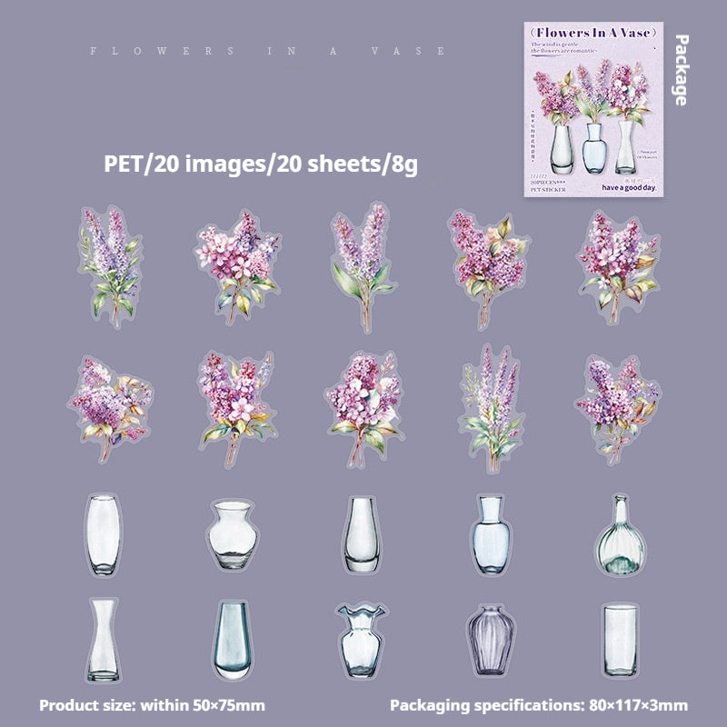 Journal sticker packs (Flowers in a vase)