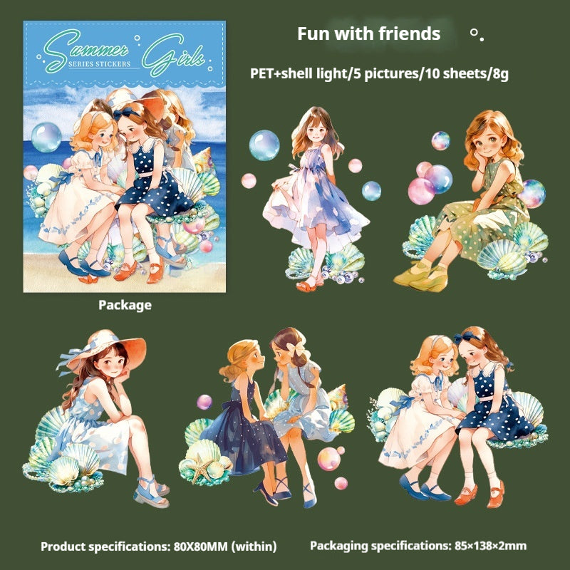 Journal Sticker Packs (summer girl）