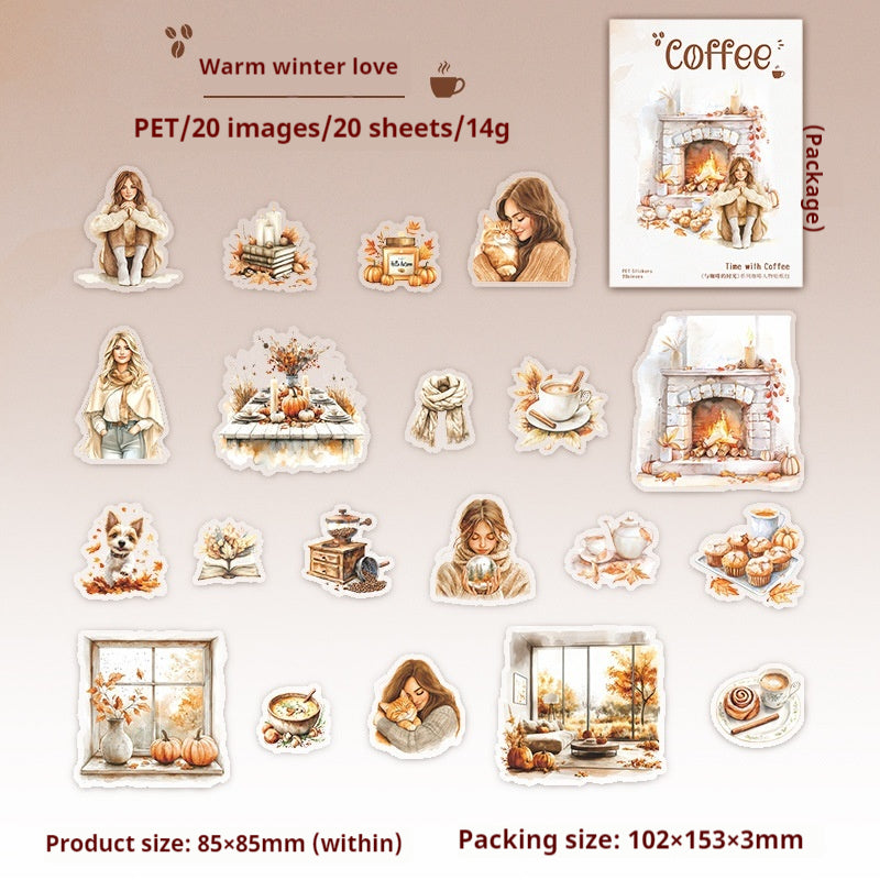 Journal sticker packs (Coffee Character Theme)