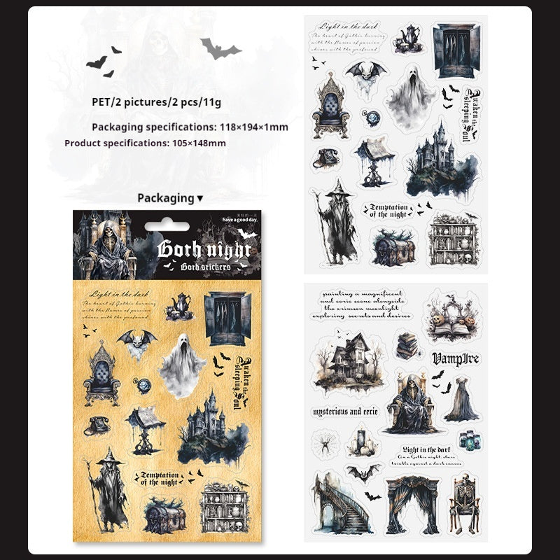 Journal sticker packs (Gothic Night）