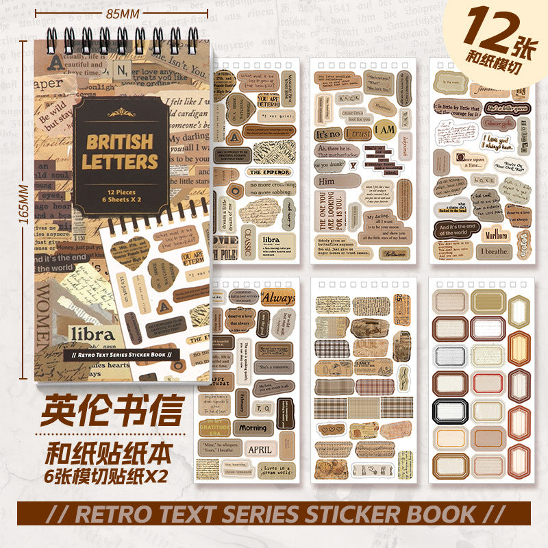 Journal retro text sticker books