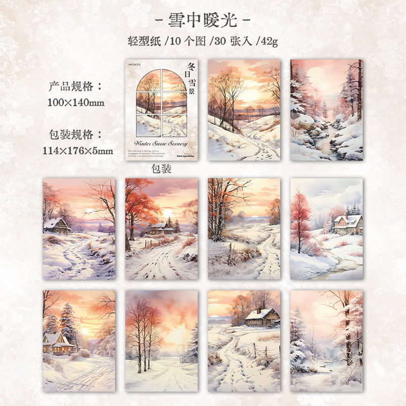 Journal paper packs (Winter) 30 sheets/pack