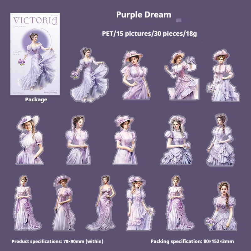 Journal sticker packs (victorian figures）