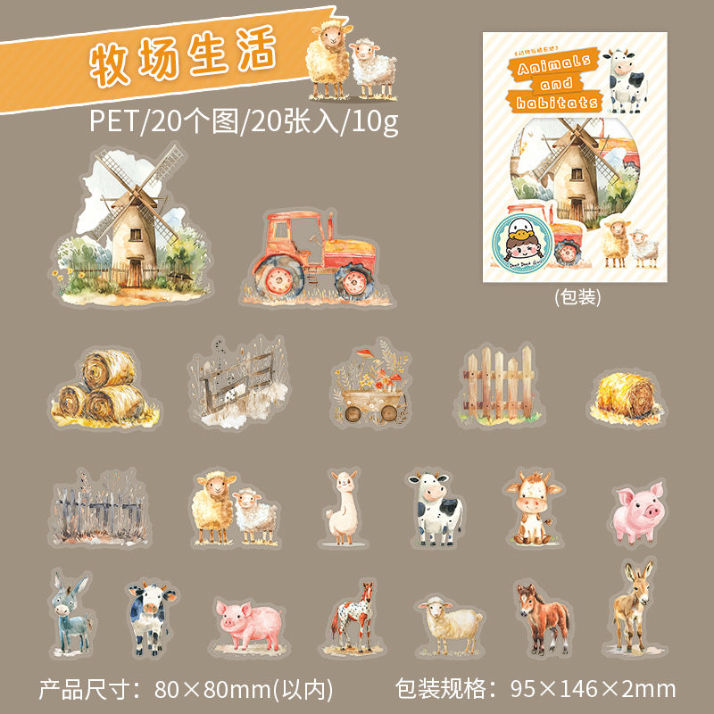 Journal sticker packs (Animals and Habitats)