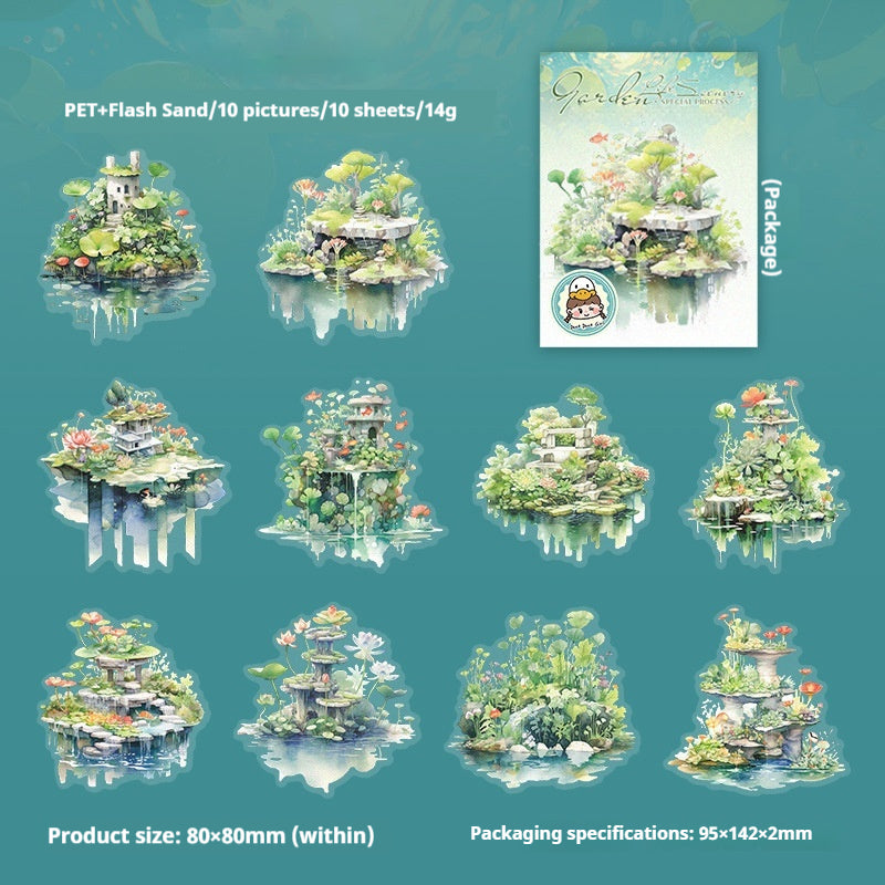 Journal sticker packs (Garden life scene)