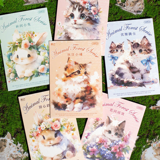 Journal Sticker Pack (PET Rabbit and Cats）