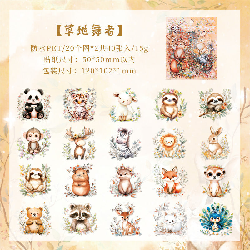 Journal PET sticker packs (Animal) 40pcs/pack