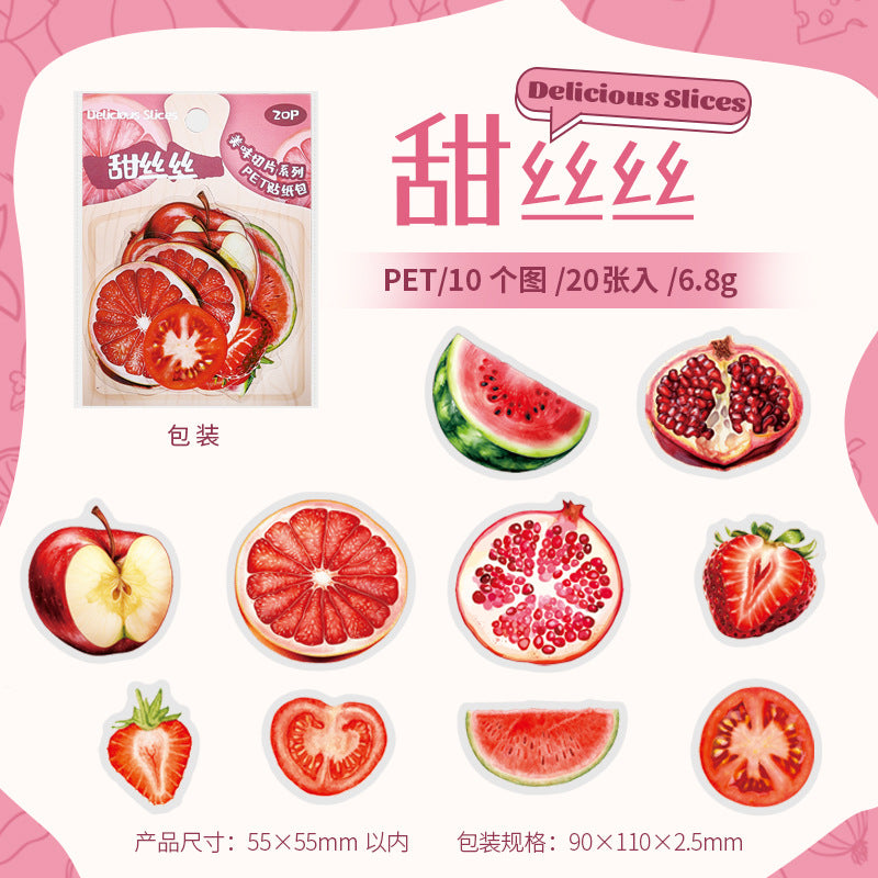 Journal PET sticker packs (Fruit) 20pcs/pack