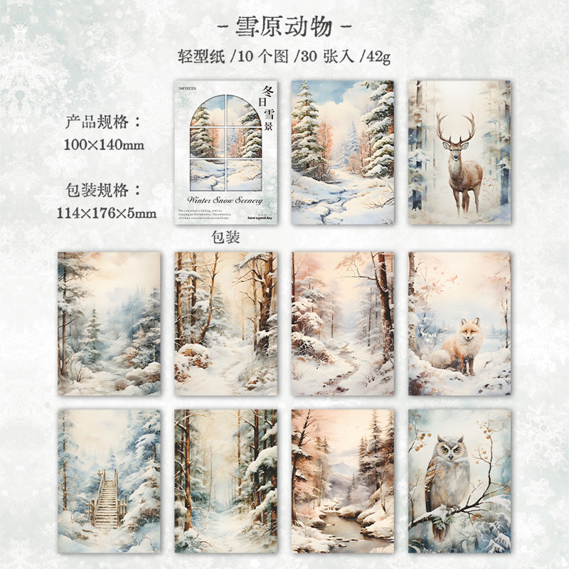 Journal paper packs (Winter) 30 sheets/pack