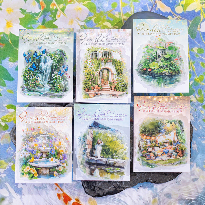 Journal sticker packs (Garden life scene)