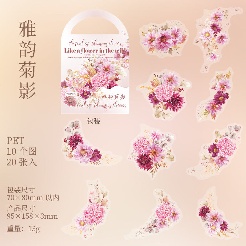 Journal sticker packs (Pink flower)