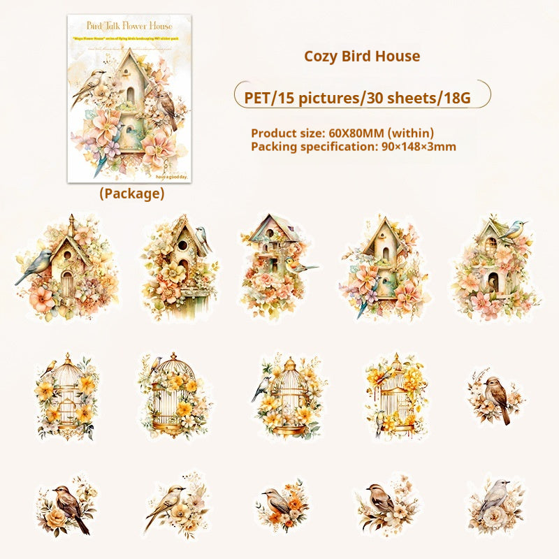 Journal PET Sticker Packs (bird and flower)