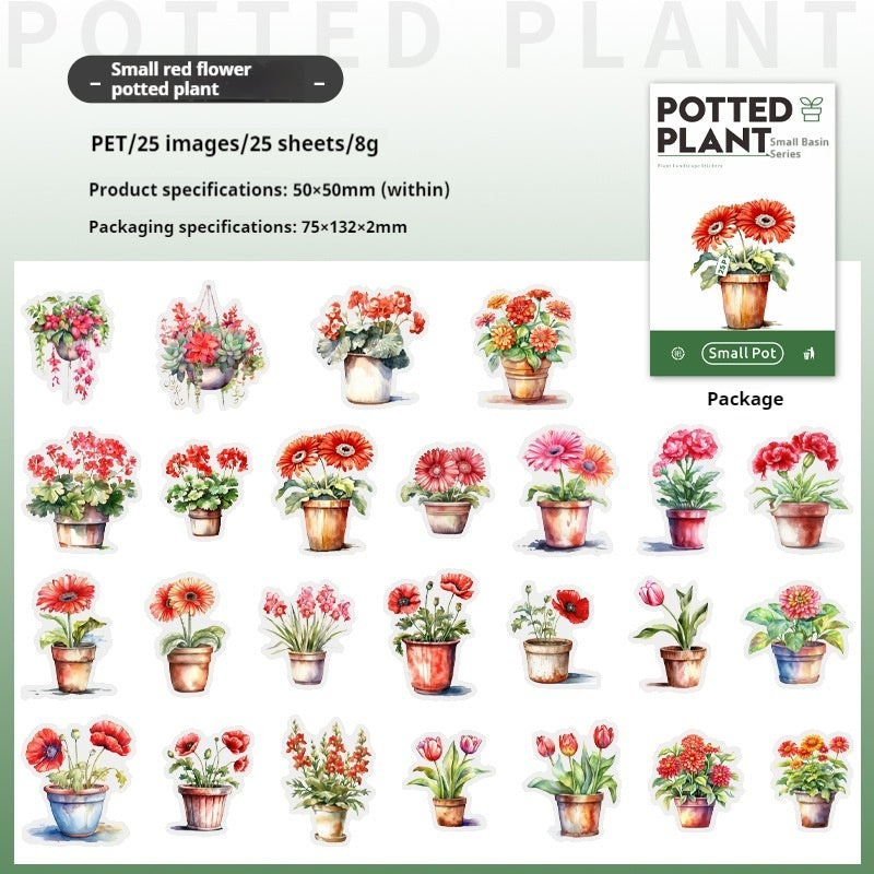 Journal sticker packs (Potted plants)