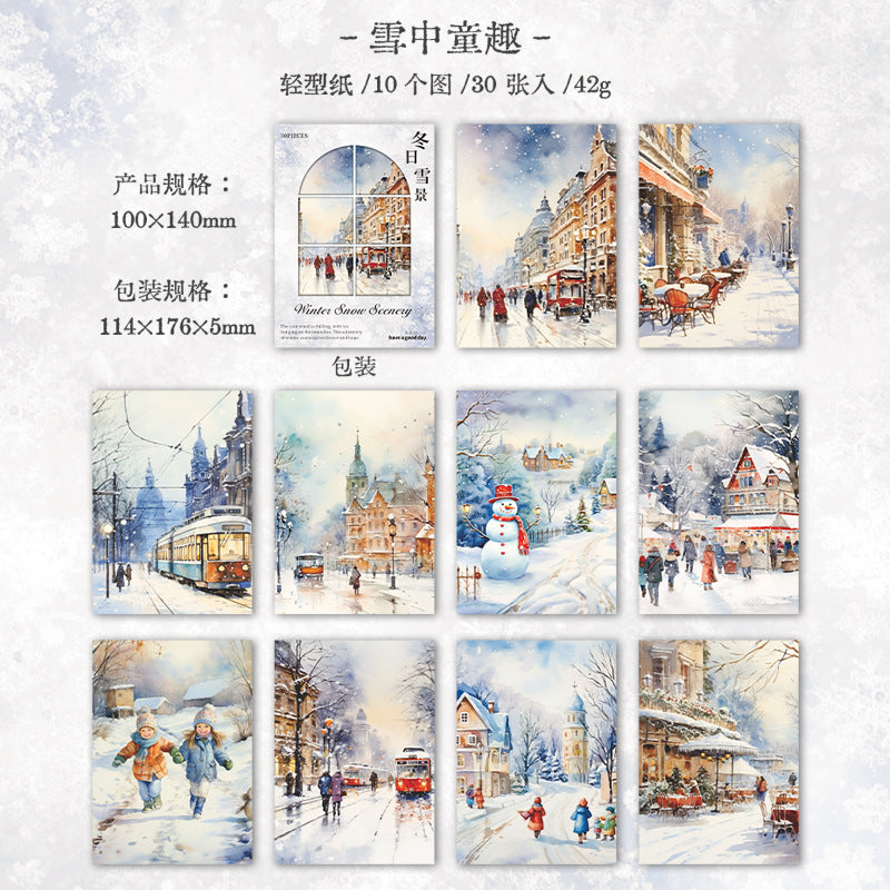 Journal paper packs (Winter) 30 sheets/pack