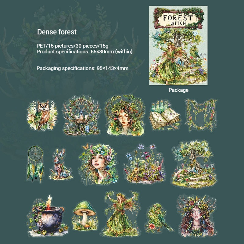 Journal sticker packs (Forest Witch）