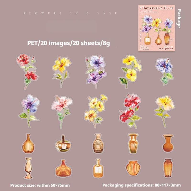 Journal sticker packs (Flowers in a vase)