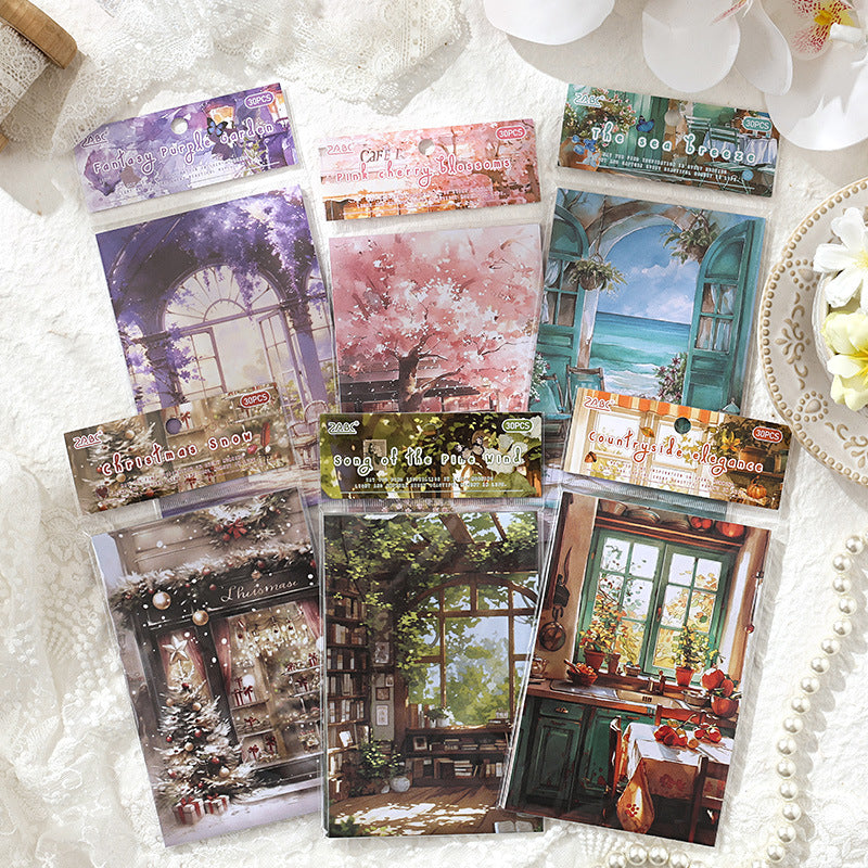 Journal paper packs (Door and Window Theme) 30 sheets/packs