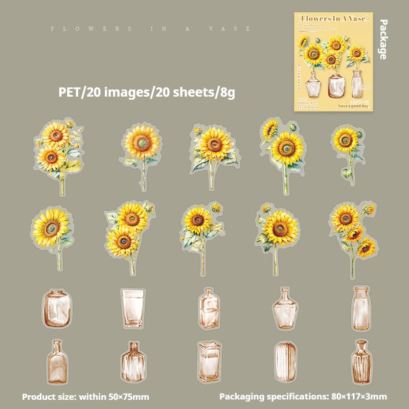 Journal sticker packs (Flowers in a vase)