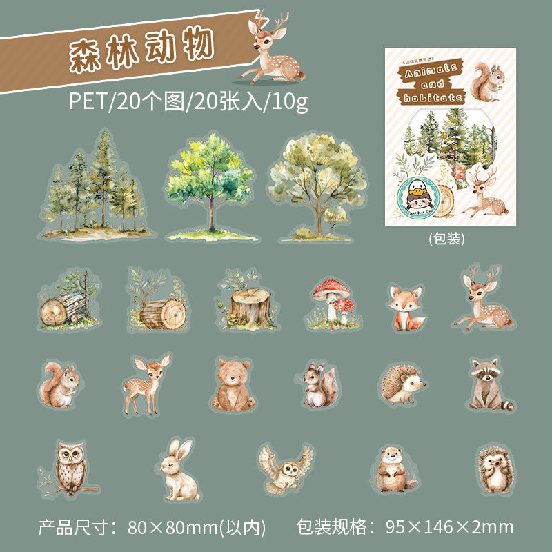 Journal sticker packs (Animals and Habitats)