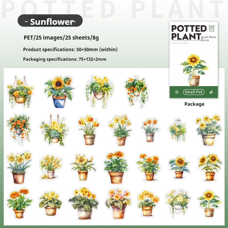 Journal sticker packs (Potted plants)