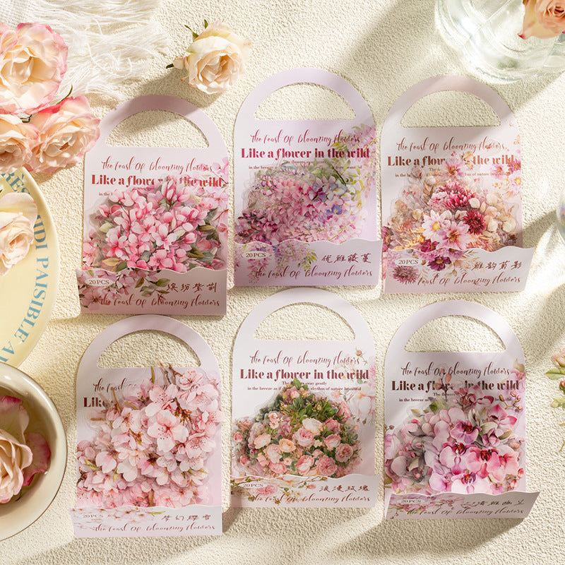 Journal sticker packs (Pink flower)