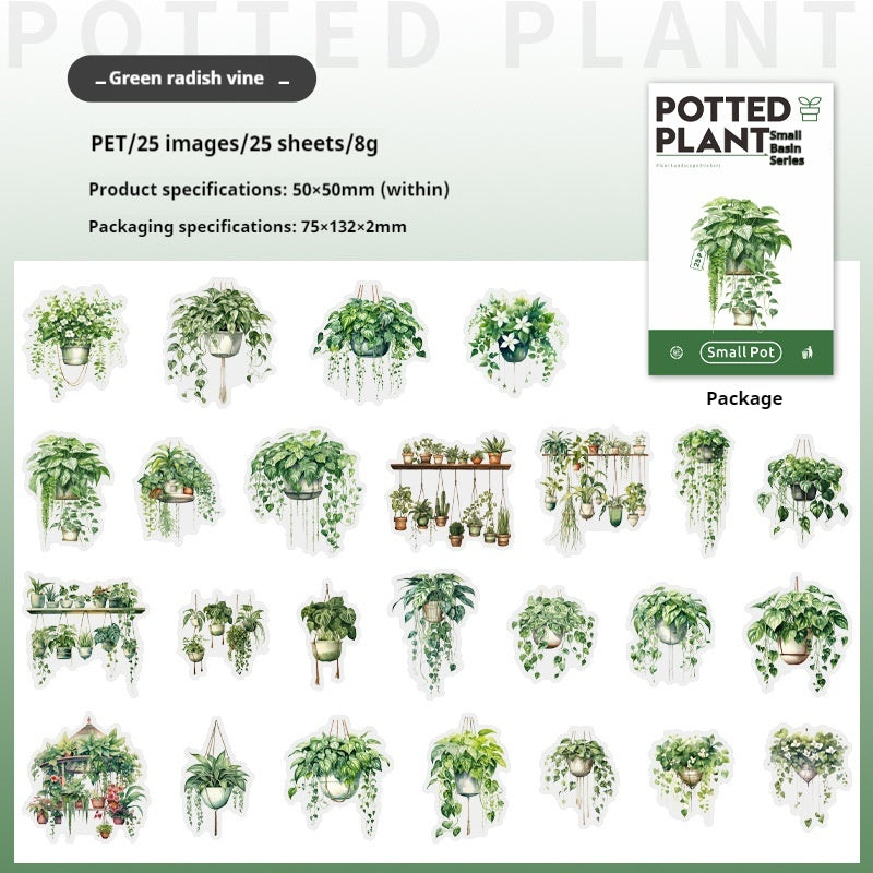 Journal sticker packs (Potted plants)