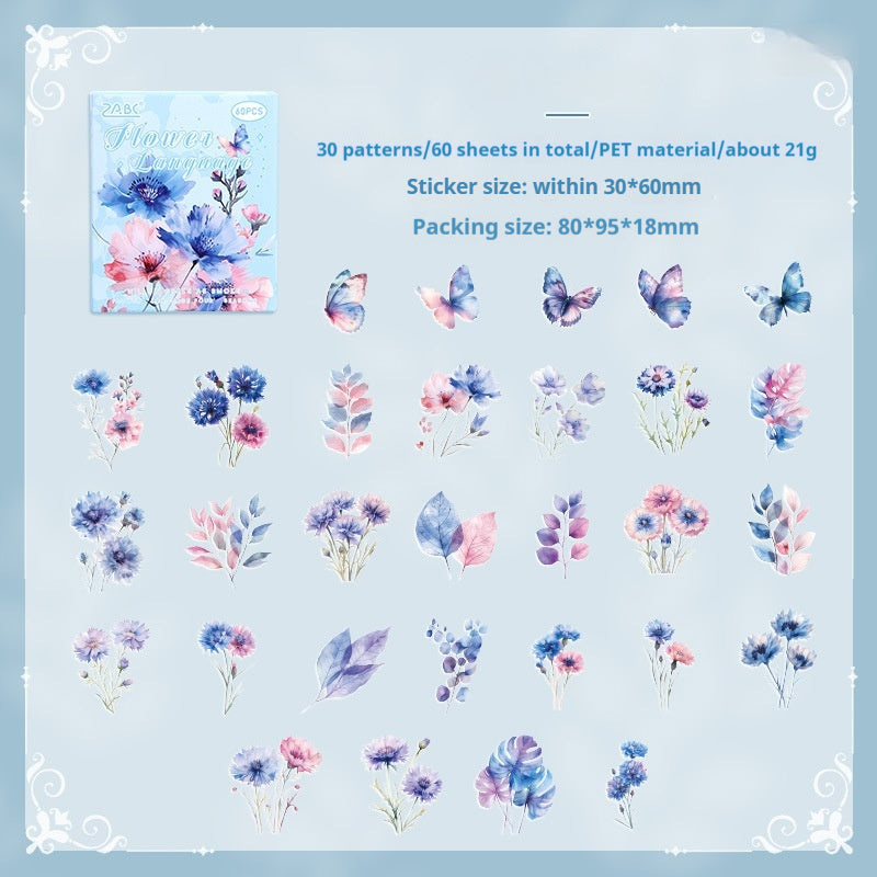 Journal sticker packs (flower) 60pcs/pack