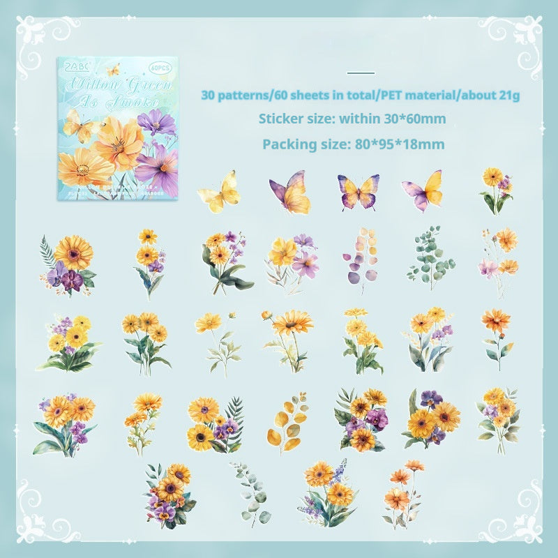 Journal sticker packs (flower) 60pcs/pack