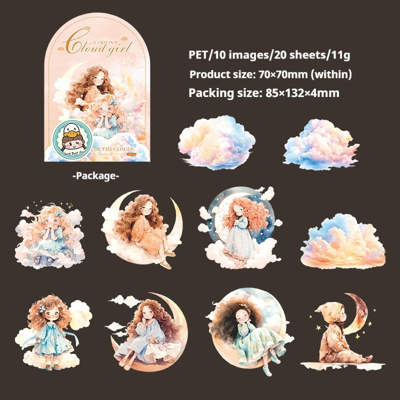 Journal sticker packs (Cloud Girl)