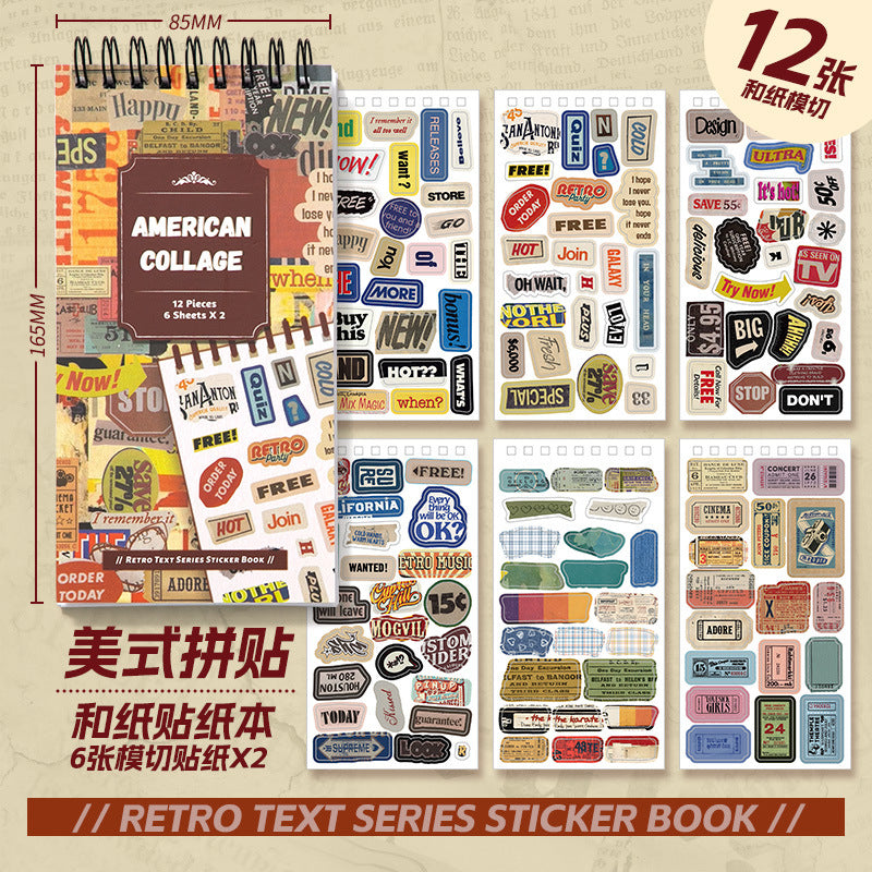 Journal retro text sticker books