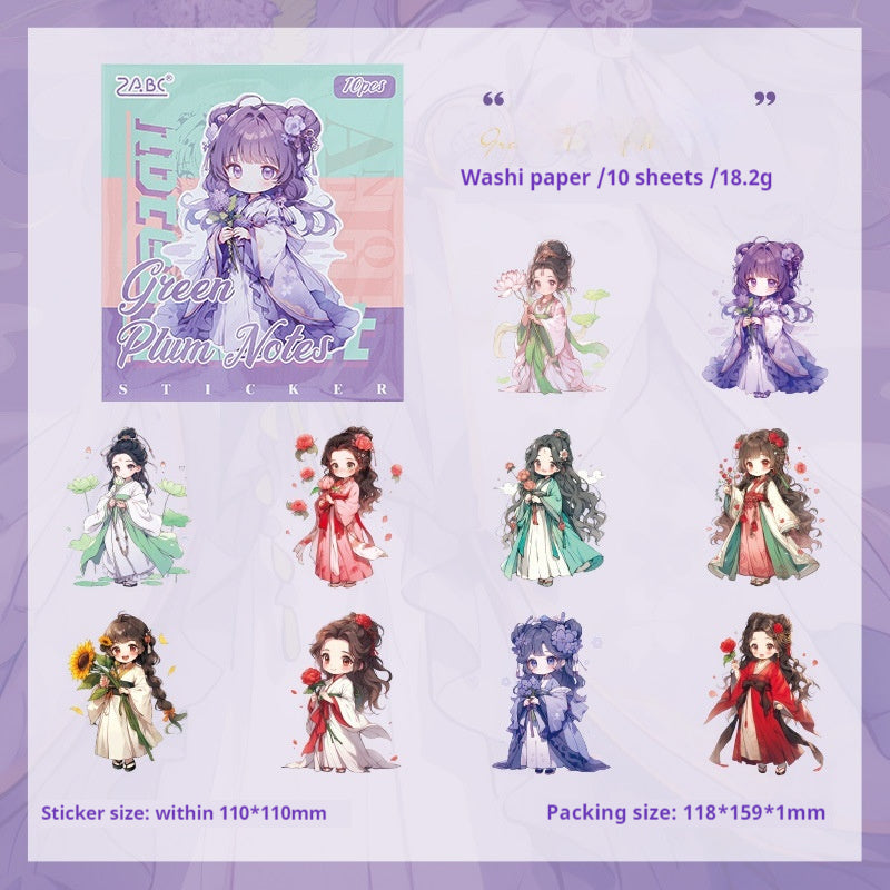 Journal sticker packs (Ancient style girl)