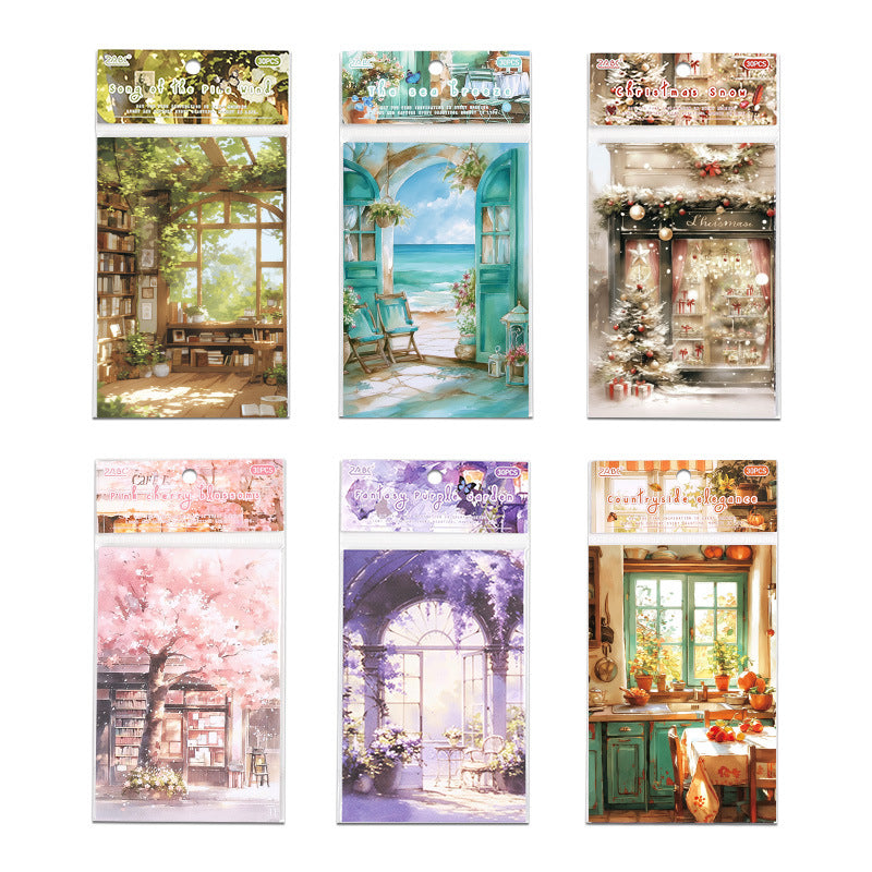 Journal paper packs (Door and Window Theme) 30 sheets/packs