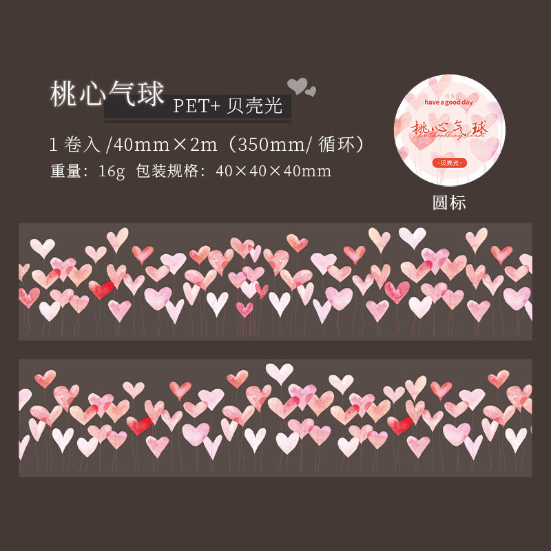 Journal Shell Light PET tape (Heart Theme）