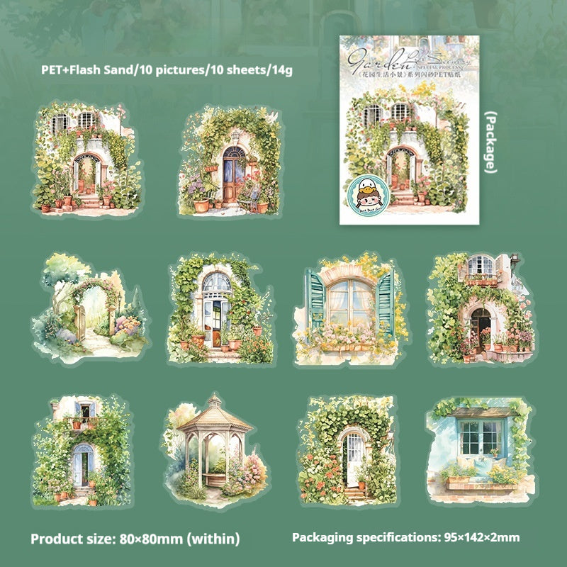 Journal sticker packs (Garden life scene)